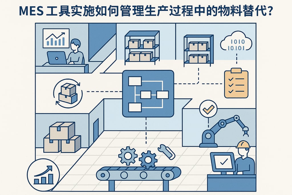 MES 工具实施如何管理生产过程中的物料替代？